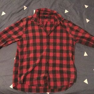 J crew button down red plaid xl
